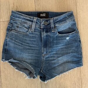 PAIGE Women's Distressed Blue Jean Shorts